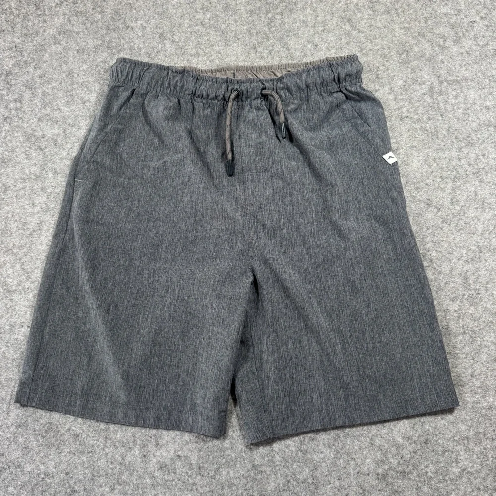 Tommy Bahama Active Shorts XL (14) Gray Heathered Drawstring Polyester Spandex